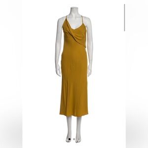 Michele Mason Midi Dress Yellow Ochre Small Size 4